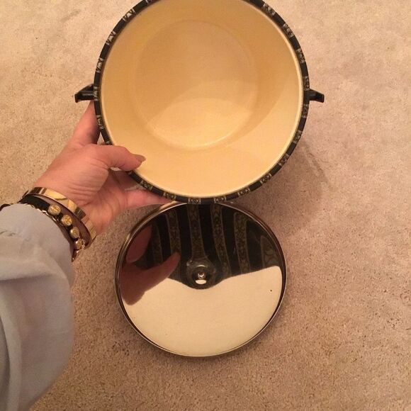 Vintage Black and Gold Striped Retro Ice Bucket - Picture 5 of 5